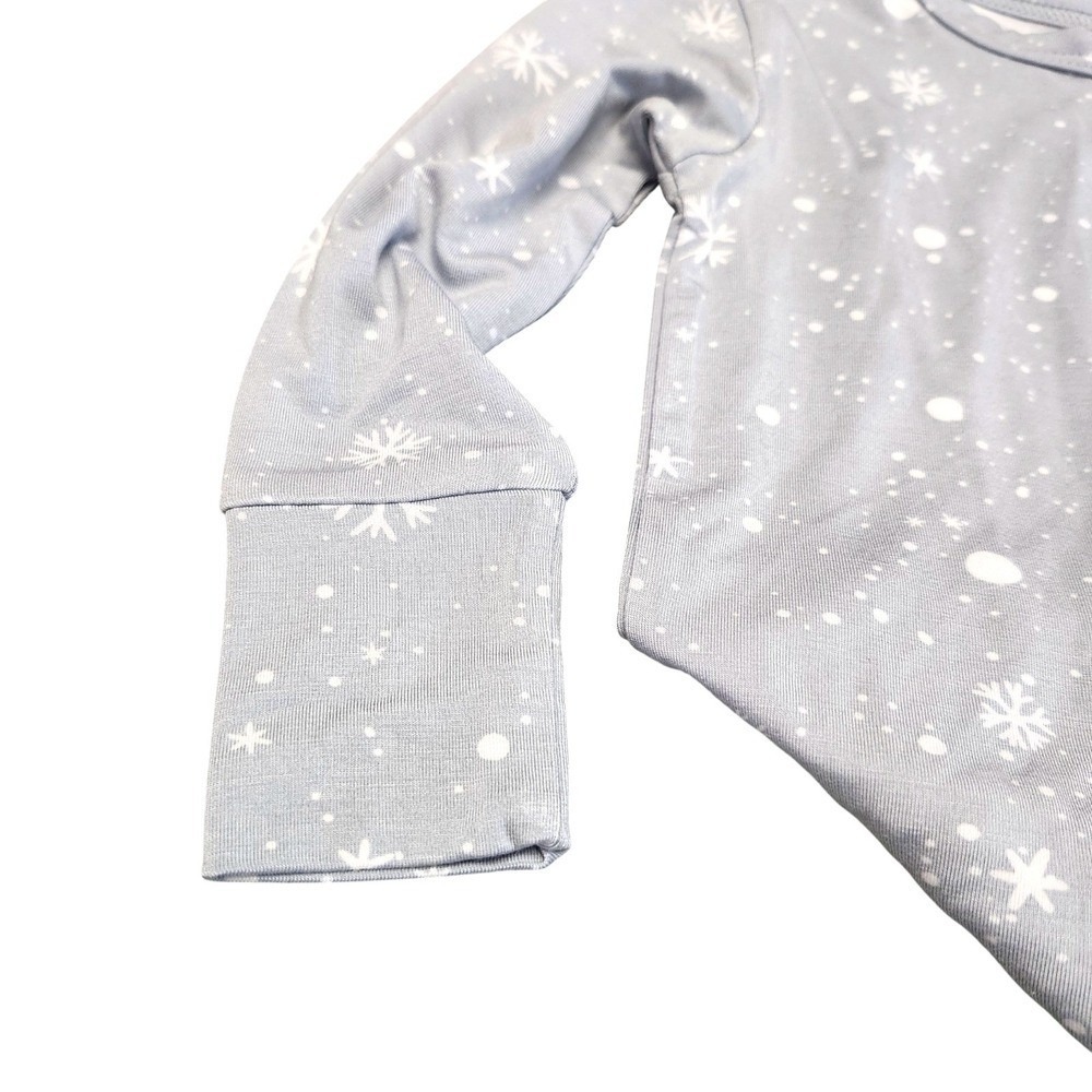 Snuggle Bums Ruffle Butt Bamboo 12-18M Snowflake Baby Girl Zippy Pajamas Sleeper - Picture 4 of 11